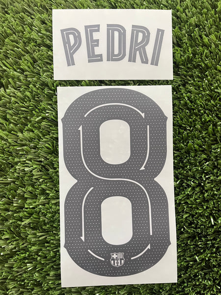 2025-2026 FC Barcelona Away Name Set and Number Pedro Gonzalez “Pedri” Champions and Cup Textprint