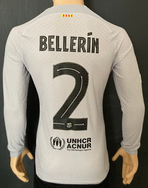 2022-2023 FC Barcelona Long Sleeve Third Shirt Bellerín Champions League Kitroom Player Issue Mint Condition Size M