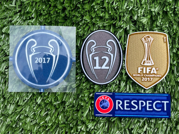 2017-2018 Real Madrid Kit Badges Champions Player Issue Sporting ID BOH12 Tittle Holders Respect WCC FIFA