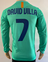 Jersey Barcelona David Villa Liga 2010 2011 versión jugador utileria manga larga visitante nike DriFit Player Issue kitroom long sleeve away