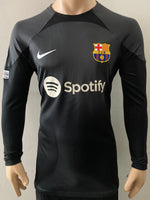 2022-2023 FC Barcelona Long Sleeve Goalkeeper Shirt Iñaki Peña Champions League Kitroom Player Issue Mint Condition Size L