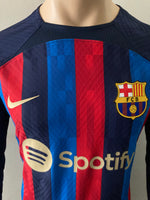 2022-2023 FC Barcelona Long Sleeve Home Shirt Raphinha Champions League Kitroom Player Issue Mint Condition Size L