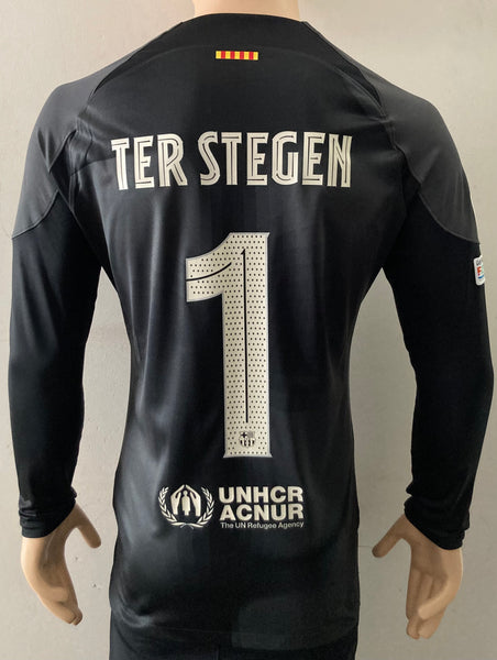 2022-2023 FC Barcelona Long Sleeve Goalkeeper Shirt Ter Stegen Champions League Kitroom Player Issue Mint Condition Size L