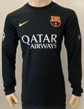 2013-2014 FC Barcelona Third Shirt Messi Player Issue Kitroom Long Sleeve Champions League Mint Size L