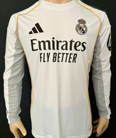2025-2026 Real Madrid Home Shirt Bellingham Long Sleeve New with Tags