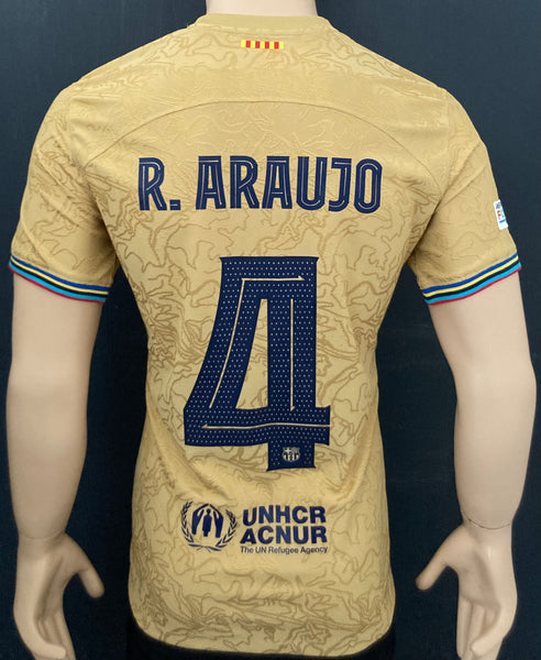 2022-2023 FC Barcelona Away Shirt Araujo Europa League Kitroom Player Issue Mint Condition Size L