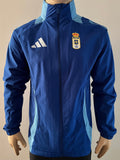 2024-2025 Real Oviedo Home Jacket Player Issue Kitroom with Cap Worn Size s (Oversized)