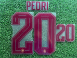 2026-2027 Spain National Team Away Name Set and Number Pedro Gonzalez "Pedri" Avery Dennison