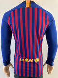 2018-2019 Barcelona Home Shirt Player Issue Champions Kitroom Long Sleeve New BNWT Size Small