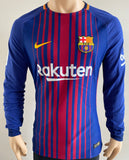 2017-2018 FC Barcelona Home Shirt Lionel Messi Player Issue Kitroom Long Sleeve LaLiga New BNWT Size M (Fitted)