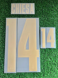 2020-2021 Italy National Team Home and Away Name Set and Number Federico Chiesa Euro Winners Stilscreen