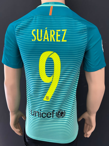2016-2017 FC Barcelona Third Shirt Luis Suarez Champions League New BNWT Size S