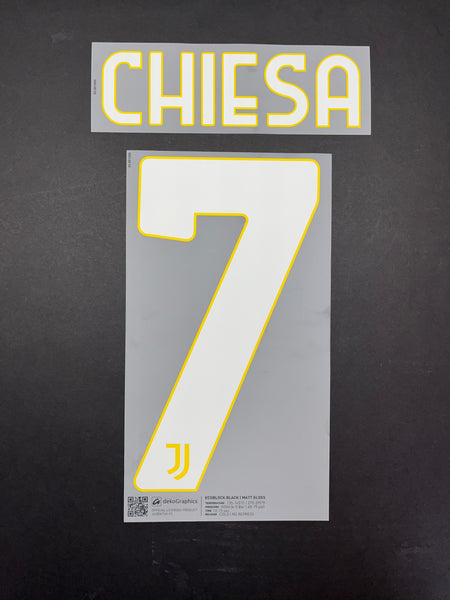 2023 2024 Juventus FC Home Name Set CHIESA 7 Player Issue DekoGraphics for adult