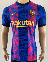 2021-2022 Barcelona Third Shirt Pedri Player Issue Kitroom Champions Mint Condition Size M