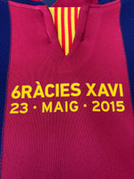 2014-2015 FC Barcelona Home Shirt Xavi Farewell MDT La Liga New BNWT Size M