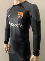 2022-2023 FC Barcelona Long Sleeve Goalkeeper Shirt Iñaki Peña Champions League Kitroom Player Issue Mint Condition Size L