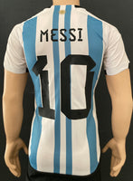 2022 Argentina World Cup Home Shirt Lionel Messi Name Set Pre Owned Size S