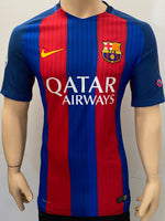 2016 FC Barcelona Home Shirt Messi Player Issue Kitroom Champions League Version Size L