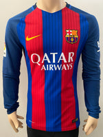 2016-2017 Nike FC Barcelona Long Sleeve Home Shirt Messi La Liga Kitroom Player Issue Aeroswift BNWT