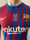 2021-2022 FC Barcelona Long Sleeve Home Shirt Pique Super Cup Spain Kitroom Player Issue Mint Condition Size L