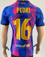 2021-2022 Barcelona Third Shirt Pedri Player Issue Kitroom Champions Mint Condition Size M