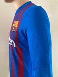 2021-2022 FC Barcelona Long Sleeve Home Shirt Ferran Torres La Liga Mint Condition Size M