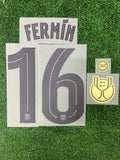 2025-2026 FC Barcelona Away Name Set and Number Fermin Lopez Player Issue Cup Stahls TextPrint