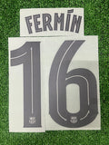 2025-2026 FC Barcelona Away Name Set and Number Fermin Lopez Player Issue Cup Stahls TextPrint