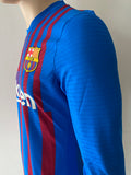 2021-2022 FC Barcelona Home Shirt Ousmane Dembele Player Issue Kitroom Supercup Mint Size M (Fitted)