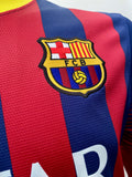 2013-2014 FC Barcelona Home Shirt Lionel Messi Player Issue Kitroom Long Sleeve with defect Mint Size L (Fitted)
