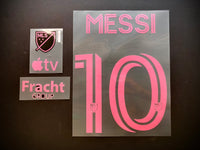 2023 Inter de Miami Set name and number Messi Away MLS plus sponsor P. Issue Avery Dennison