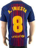 2017-2018 FC Barcelona Home Shirt Andres Iniesta Pre Owned Size M