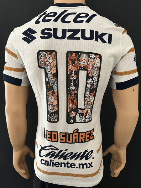 2024-2025 Pumas UNAM Home Shirt Leo Suarez Player Issue Kitroom Special Edition for the Dogs 70 Years Mint Size M (Fitted)