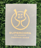 2025 Spanish Super Cup Supercopa Final Set of Badges FC Barcelona Player Issue Textprint