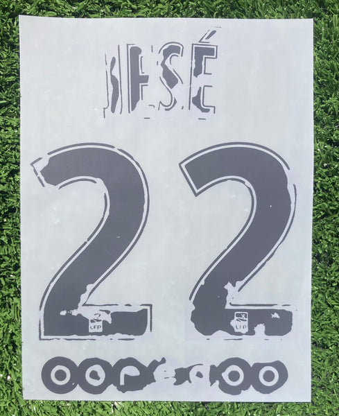 2016 - 2017 Paris Saint Germain PSG Set Name Jesé 22 Third Monblason Original