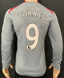 2008-2009 Liverpool FC Long Sleeve Away Shirt Fernando Torres Premier League Player Issue Pre Owned Size L