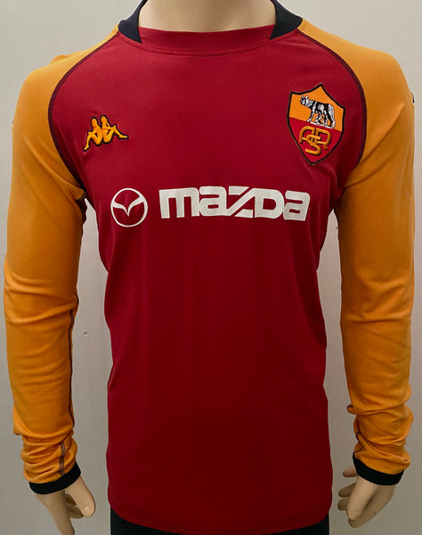 2002-2003 AS Roma Home Shirt Champions League Version Pre Owned Size XL (Fitted)