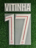2025-2026 Paris Saint Germain Home Name Set and Number Vitor Machado “Vitinha” Champions League Monblason