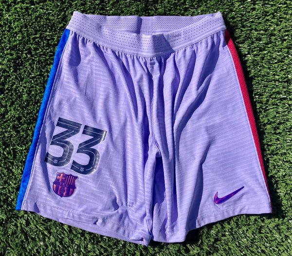 2021 - 2022 Barcelona FC Short Away Abde Ezzalzouli 33 Cup Version Issue Kitroom Size L