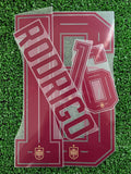 2025-2026 Spain National Team Rodrigo Hernandez "Rodri" Away Name set and Number Player Issue Avery Dennison