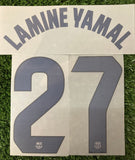 2023-2024 Lamine Yamal 27 FC Barcelona Fourth kit Senyera Name Set and Number La Liga Version Textprint Adult Size