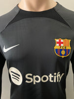 2022-2023 FC Barcelona Long Sleeve Goalkeeper Shirt Iñaki Peña Champions League Kitroom Player Issue Mint Condition Size L