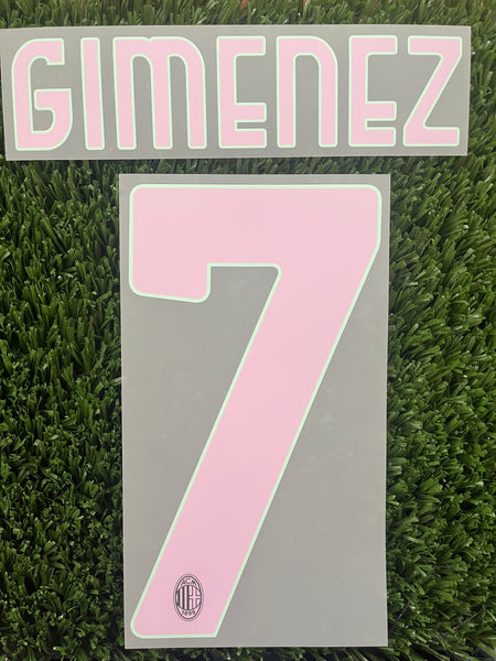 2024-2025 AC Milano Third Name Set and Number Santiago Gimenez Player Issue Lega Calcio Stilscreen Adult Size