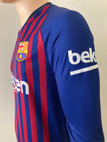 2018-2019 Barcelona Home Shirt Long Sleeve Pre Owned Size S