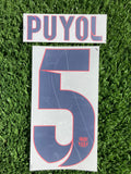 2012-2013-2014 Puyol 5 FC Barcelona Away Name set and Number Sipesa