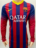 2013-2014 FC Barcelona Home Shirt Lionel Messi Player Issue Kitroom Long Sleeve with defect Mint Size L (Fitted)