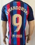 2022-2023 FC Barcelona Home Shirt Robert Lewandowski Player Issue Authentic La Liga New BNWT Size M