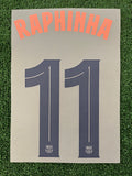 2025-2026 FC Barcelona Third Name Set and Number Raphael Diaz “Raphinha” Cup and Champions Textprint Adult Size