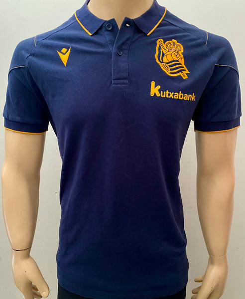 2023-2024 Real Sociedad Travel Polo Kitroom Player Issue Pre Owned Size M