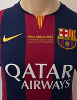 2014-2015 FC Barcelona Home Shirt Lionel Messi Final Berlin Champions League Pre Owned Size S